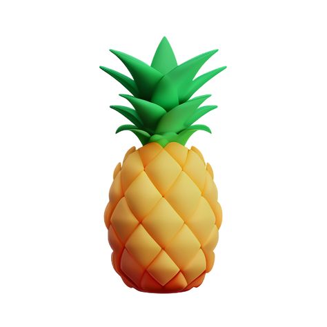 pineapple 3d rendering icon illustration Pineapple Icon, Cartoon Pineapple, Pineapple Illustration, Food Icon, Tree Saw, Cityscape Photos, Logo Banners, Custom Illustration, Custom Branding