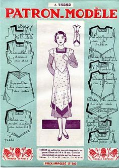 French Apron, Vintage Apron Patterns, Vintage Apron Pattern, Modern Aprons, Apron Patterns, Patron Vintage, Apron Ideas, Vintage Aprons, Apron Pattern