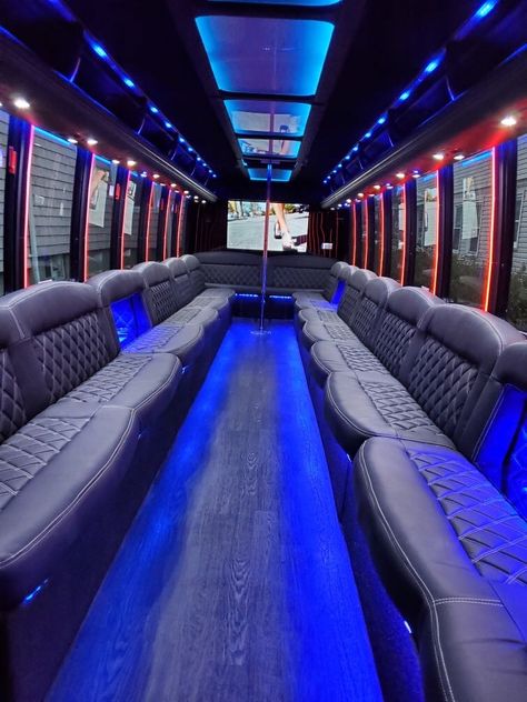 Party Bus For Quinceanera, Party Buss Ideas, Quince Party Bus, Party Bus Decorations, Party Bus Interior, Party Bus Ideas, Party Bus Party, Party Bus Birthday, Bus Remodel