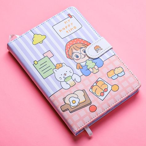 Cute Stationery Diy, Note Books Aesthetic, Cute Mini Diary, Note Book Aesthetic, Kawaii Stationery Notebooks, Bolt Journal, Kawaii Book, Pastel Notebook, Kawaii Notebook