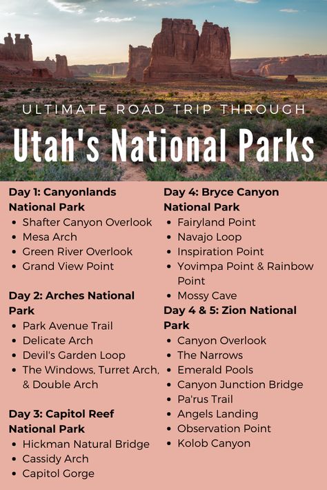 Ultimate Road Trip Out West, Utah National Parks Road Trip Itinerary 5 Days, Utah National Parks Rv Road Trip, Best Out West Road Trip, Kanab Utah Itinerary, Utah Parks Road Trip, Utah Trip Itinerary, Utah Big 5 Road Trip, National Park Itineraries