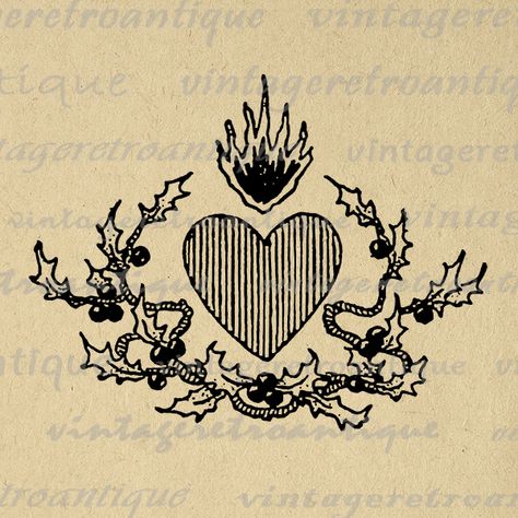 Image Graphic, Vintage Clip Art, Kunst Tattoos, Arte Grunge, Antique Artwork, Heart Illustration, Clip Art Vintage, Vintage Clip, Vintage Heart