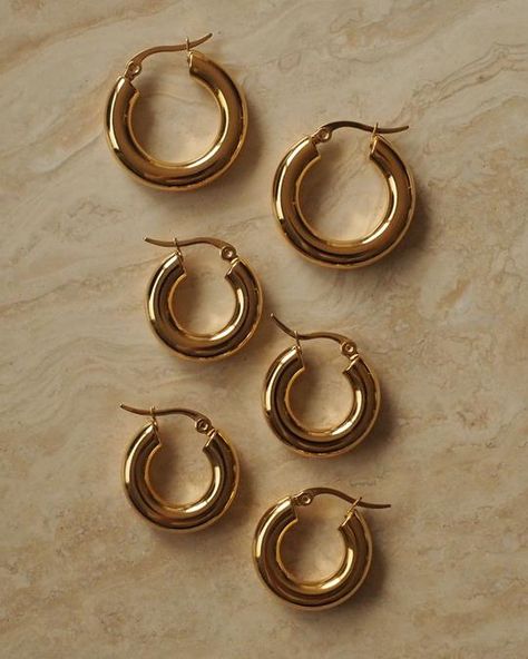 Jewellery Essentials, Sweet Disposition, Jewellery Aesthetic, Jewellery Trends, Basic Jewelry, Jewelry Fashion Trends, Jewelry Essentials, Gold Hoops, Fashion Jewellery