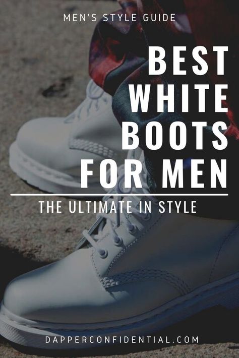 Boots can elevate just about any look and add a touch of sophistication. In this article, we'll be showcasing several of the best white boots for men that will spruce up your outfits and help you boast your new stvlish look. Read the article now. White Boots Men Outfit, White Low-top Boots For Streetwear, White Boots For Men, White Boots Men, Mid-top Boots With White Sole For Streetwear, Mens Boots White Sole, Mens White Boots, Lugz Boots, The Arbiter