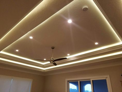 Rope Lights Bedroom, Tray Ceiling Lighting, False Ceiling For Hall, Ceiling Classic, Gypsum Decoration, False Ceiling Bedroom, Office Light, False Ceiling Living Room, Ceiling Plan