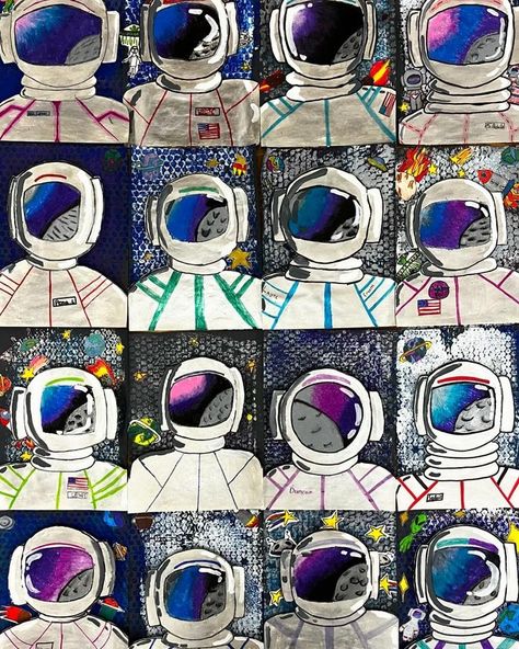 #elementaryart • Instagram Space Art Lessons Elementary, Oil Pastel Blending, 5th Grade Art Lessons, Space Art For Kids, Inter Stellar, Third Grade Art Project, Space Art Projects, Elementary Art Classroom, Exploration Art