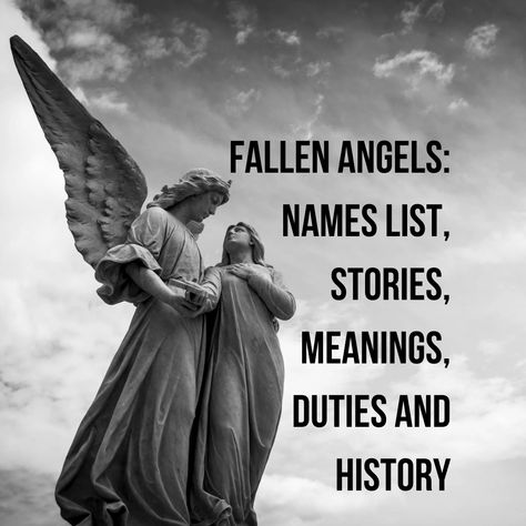 Fallen Angels: Names List, Stories, Meanings, Duties and History Half Angel Half Human, Angels Names List, Fallen Angel Meaning, Angel Names List, Fallen Angel Names, Angel Lore, Angels Names, Fallen Angel Oc, Angel Names