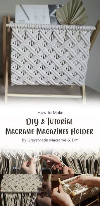 Magazine Rack Diy, Diy Magazine Holder, Free Macrame Patterns, Macrame Plant Hanger Patterns, Tutorial Ideas, Crochet Bag Tutorials, Magazine Holder, Diy Magazine, Crochet Magazine