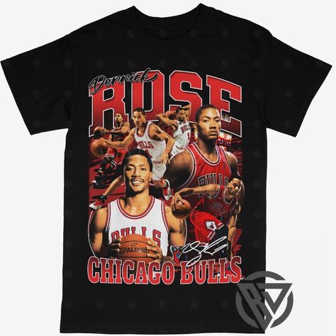 Beyond Dope Derrick Rose Tee Shirt Chicago Bulls NBA Basketball Basketball Shirt Designs, Nba Shirts, Basketball Tees, Rose Shirts, Derrick Rose, Rose T Shirt, 90s Shirts, Basketball Shirts, Graphic Tees Vintage