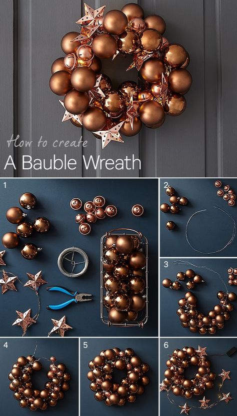 Julkransar Diy, Bauble Wreath, Xmas Baubles, Christmas Ornament Wreath, Xmas Wreaths, Wreaths Diy, Silver Christmas, Christmas Wreaths Diy, Christmas 2020