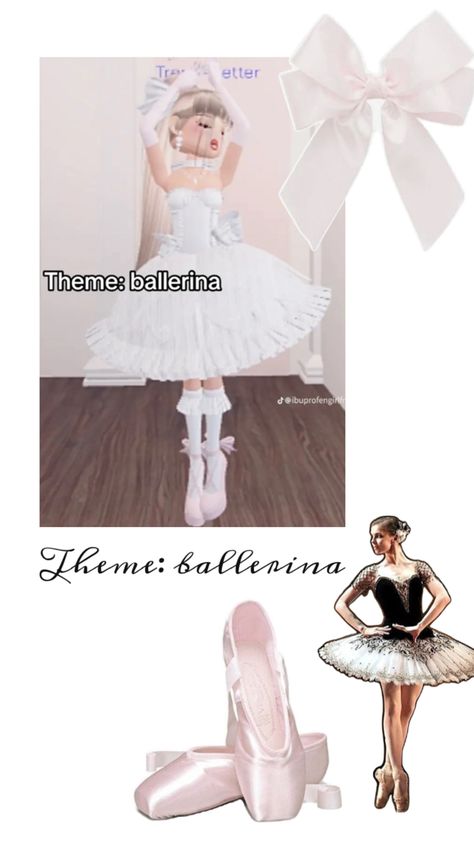 Dti Fits Ballerina, Dress To Impress Ballerina, Ballerina Outfit, Happy Dresses, Ballerina Dress, Bratz Inspired Outfits, Aesthetic Roblox Royale High Outfits, Baddie Outfits Ideas, School Dresses