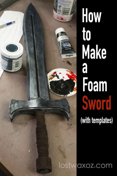 Diy Eva Foam Armor, Larp Swords Foam Diy, How To Make Armor Costume, Diy Prop Swords, Larp Swords Foam, Viking Cosplay Diy, Diy Cosplay Armor, Foam Swords Diy, Diy Foam Armor