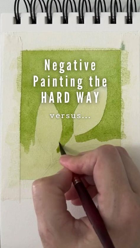 Click  👉VISIT to watch the full step-by-step tutorial. Learn this secret negative painting technique that makes the painting process so much easier!  #negativepainting #watercolorvideo #watercolortips #watercolortutorial Watercolor Negative Painting, Negative Space Art, Negative Painting, Space Watercolor, Learn Watercolor Painting, Watercolor Tutorial, Watercolor Video, Learn Watercolor, Watercolor Tips