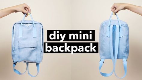 DIY Mini Backpack From Scratch! (Fjällräven Kånken style) Mini Backpack Diy, Kanken Style, Backpack Diy, Mochila Jeans, Backpack Tutorial, Diy Sy, Fjällräven Kånken, Fabric Crafts Diy, Sac Diy