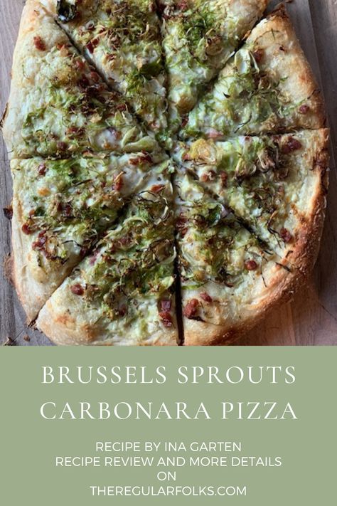 Shaved Brussels Sprouts Recipe, Pizza With Ricotta, Carbonara Pizza, Cast Iron Pizza Recipe, Pizza Carbonara, Pizza Oven Recipes, Carbonara Sauce, Posting Content, Sprouts Recipe