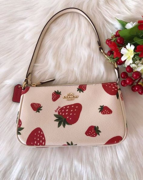 Coach Wallet Strawberry, Coach Fruit Bag, Cute Coach Purses, Strawberry Purse, My Style Bags, Luxury Bags Collection, Handbag Essentials, Purse Fashion, Girly Bags