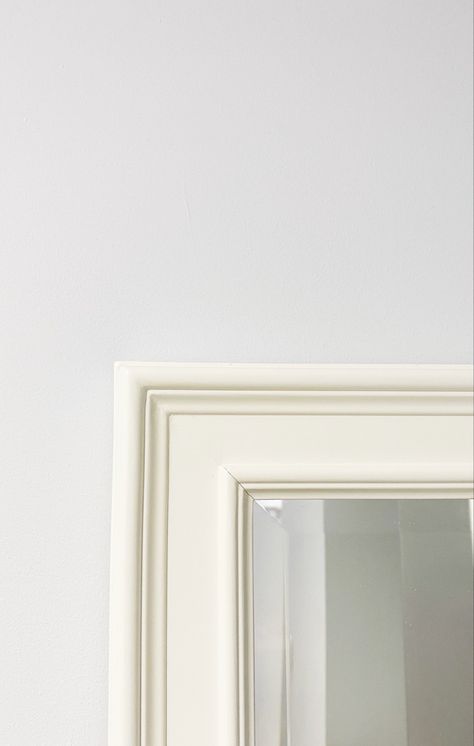 White mirror, white room, modern aesthetic, modern, minimalistic, pottery barns, white room, mirror, wall mirror Minimalistic Pottery, Apartment Updates, Minimalist Mirror, White Mirror Frame, Minimalist Mirrors, Room Mirror, White Shades, White Mirror, White Room