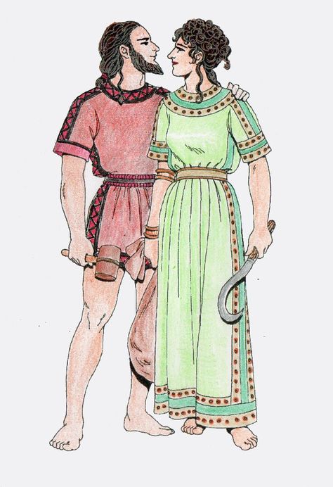 Minoan Art, Fashion Timeline, Indian Women Painting, Historical Illustration, Greek Culture, History Fashion, Dress Sketches, Medieval Clothing, Greek Clothing