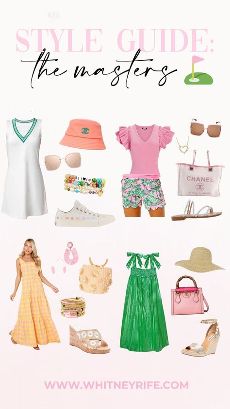 The Masters is a HUGE deal around here, so I’ve included style guides for what I would wear, party inspo, and kids’ golf outfits! Bo will be starting golf soon, and even though it isn’t The Masters, hehe, I am so excited for the cutest golf getups! Let me know what look you’re loving and shop more of my look on LikeToKnow.It. Masters Outfit Women Golf, Golf Tournament Outfit, Outfits For Warm Weather, Stylish Capsule Wardrobe, Cute Teacher Outfits, Nail Glam, Spring Summer Capsule Wardrobe, Neutral Dresses, Masters Golf