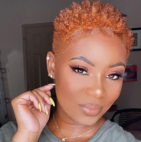 Beautiful copper hair @karessthestylist!!! 😍😍😍 • Follow us @RockinItNatural for natural hair styles & hair cut inspirations!! Tag your… | Instagram Natural Tapered Cut, Twa Hair, Big Chop Natural Hair, Goddess Hair, Short Natural Haircuts, Natural Hair Woman, Braids With Shaved Sides, Short Natural Curly Hair, Twa Hairstyles