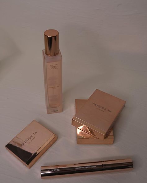 Patrick Ta Aesthetic, Anna Aesthetic, Luxury Cosmetic Packaging, Pinterest Shop, Patrick Ta, Makeup Pallets, Luxury Cosmetics, Appreciation Post, Volume Mascara