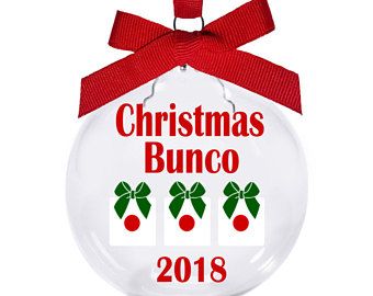 Bunco | Etsy Christmas Bunco, Bunco Gifts, Bunco Themes, Bunco Party, Presents Christmas, Glass Ball Ornaments, Christmas Green, Green Bows, Gift Exchange