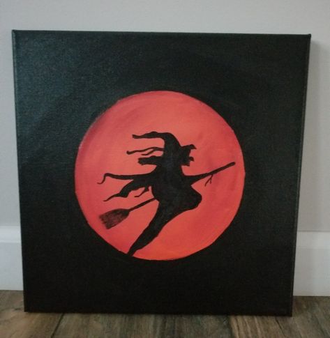 Witch Painting Acrylic, Simple Halloween Paintings On Canvas, Witch Painting, Halloween Painting, Paint And Sip, Selling On Etsy, Etsy App, Sell On Etsy, Witch