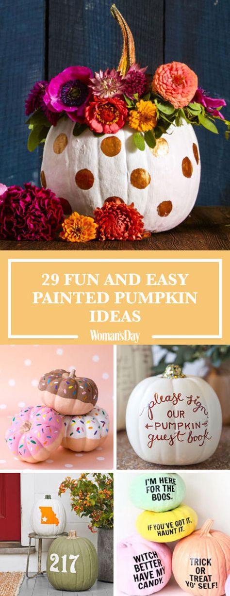 Add these fun and easy painted pumpkin ideas to your halloween decor. Pumpkins Decorated, Painted Pumpkin Ideas, Pumkin Decoration, No Carve Pumpkin Decorating, Halloween Decor Diy, Painted Pumpkin, Fun Pumpkins, Diy Halloween Decor, Creative Pumpkins