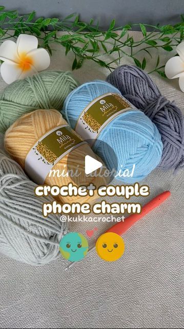 Crochet Mobile Charm, Crochet Ideas With Scrap Yarn, Crochet Phone Charm Tutorial, Phone Crochet Charms, What To Crochet With Scrap Yarn, Crochet Charms Tutorial, Small Crochet Charms, Simple Cute Crochet Ideas Easy, Milk Cotton Yarn Projects