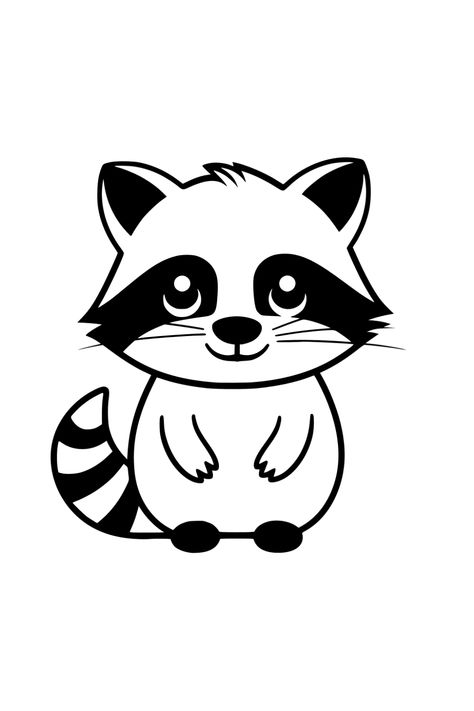 Draw Raccoon Easy, Raccoon Line Tattoo, Minimalist Animal Drawing, Cartoon Raccoon Tattoo, Raccoon Svg Free, Raccoon Painting Easy, Raccoon Art Illustration, Cute Raccoon Drawing Simple, Raccoon Cartoon Drawing