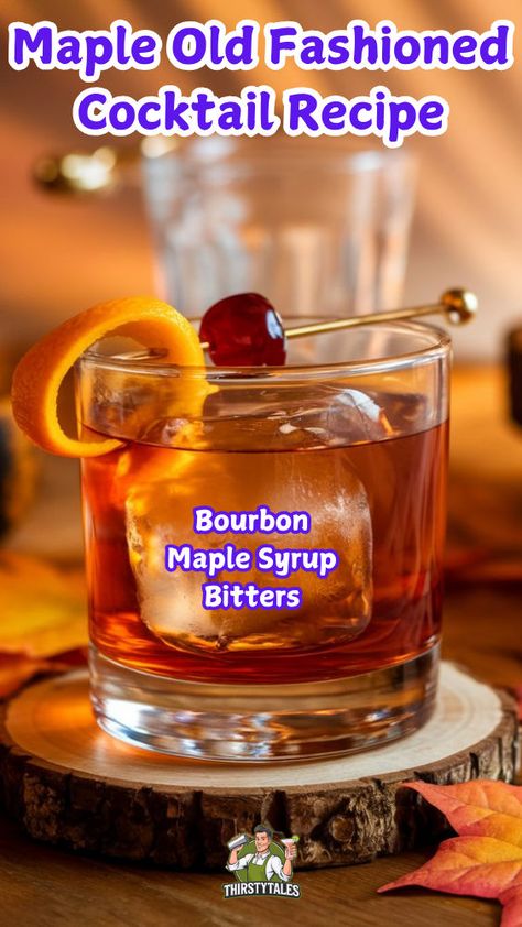 "Discover the perfect Maple Old Fashioned Cocktail Recipe that elevates your mixology game! This delightful twist on the classic Old Fashioned combines rich maple syrup with smooth bourbon, creating a unique flavor profile. Ideal for cozy evenings, this Maple Bourbon Sour is a must-try for cocktail enthusiasts. Explore the world of Maple Syrup Cocktails and indulge in the best cocktail recipes that showcase the sweetness of maple!" Rosemary Old Fashioned, Maple Old Fashioned, Ginger Beer Drinks, Ginger Ale Cocktail, Maple Cocktail, Honey Cocktail, Bourbon Old Fashioned, Unique Cocktail Recipes, Pumpkin Spice Treats