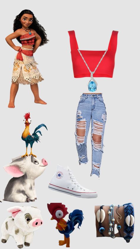 Moana Themed Outfit, Moana Aesthetic Outfit, Moana Inspired Outfits, Moana Clothes, Moana Outfit, Weird Ideas, Outer Banks Outfits, Clothes Beach, Classy Halloween Costumes