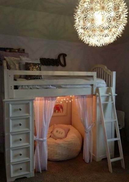 Girls Loft Bed, Kids Room Curtains, Bunk Bed Designs, Design Master, Trendy Bedroom, Girl Beds, Room Design Bedroom, Girl Bedroom Decor, Bedroom Loft