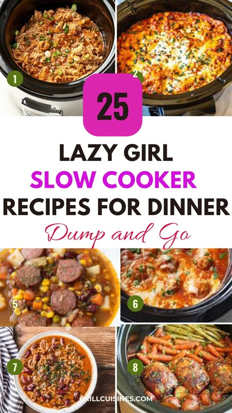 25 Best Crockpot Dinner Dump and Go Recipes - Grill Cuisines 6 Hr Crockpot Recipes, Warm Weather Crockpot Meals, November Crockpot Recipes, 2 People Crockpot Meals, Slow Cooker 8 Hour Recipes, Long Crockpot Recipes, Slow Cooker Recipes Dump And Go, 10 Hour Crockpot Meals, Dump And Go Dinner Recipes