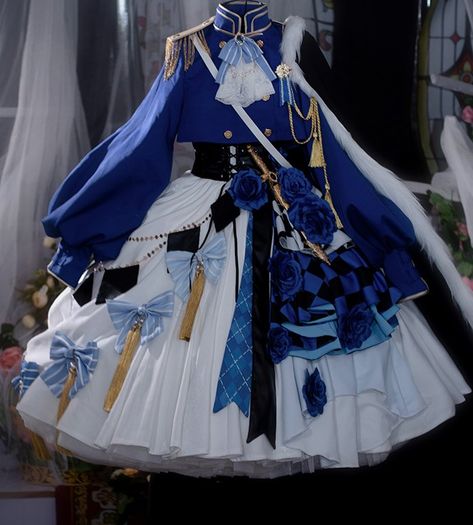 Oc Outfits Ideas, Japanese Idol Outfits, Outfit Ideas Fancy, Anime Outfit Ideas, Dresses Fantasy Gowns, Cosplay Inspiration, Anime Outfit, Old Fashion Dresses, The Knight