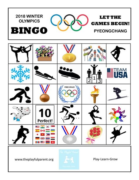 Olympic Bingo, Olympic Printables, Summer Olympics Crafts, Summer Olympics Activities, Winter Olympics Activities, Family Olympics, Olympic Activities, Olympic Ring, Olympic Theme Party