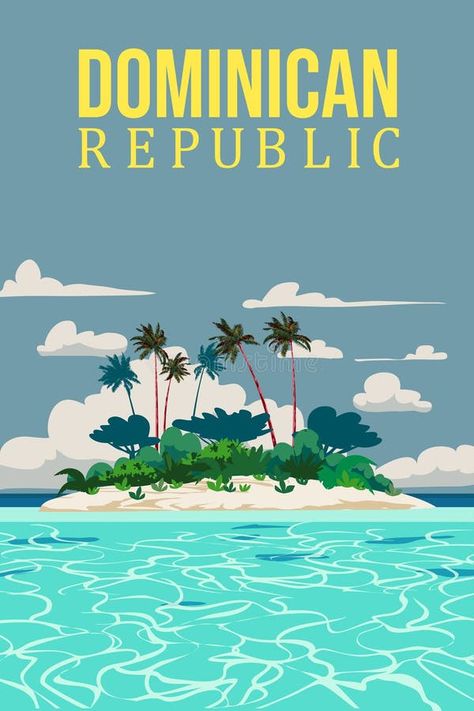 Dominican Republic Postcard, Island Poster Design, Republica Dominicana Aesthetic, Dominican Republic Poster, Dominican Republic Aesthetic, Republic Dominican, Resort Design Plan, Iphone Wallpaper Bright, Santo Domingo Dominican Republic