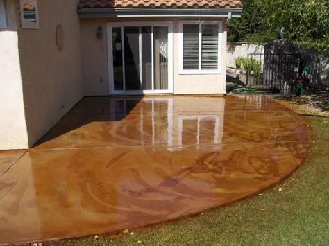 Diy Stained Concrete Floors, Diy Concrete Stain, Staining Concrete, Acid Concrete, Concrete Stain Patio, Concrete Staining, Stain Concrete, Acid Stained Concrete, Decoration Beton