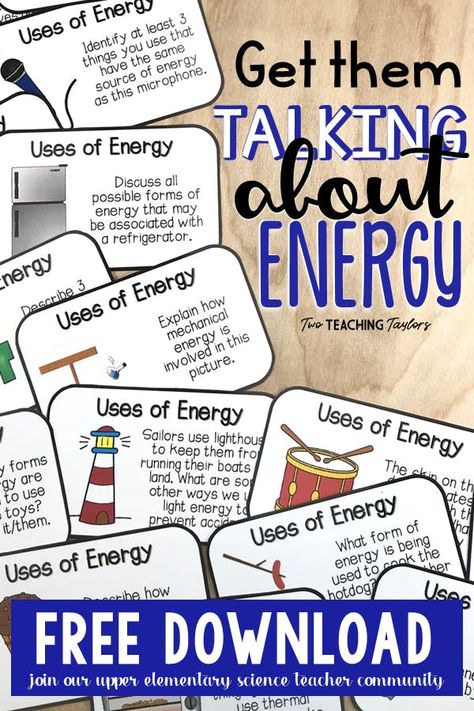 Need a fun way for your students to learn about energy?! Help them build content knowledge with these Discussion Cards! Engage EVERY student and it's a formative assessment opportunity​ too! Win win! #science #energy #discussioncards Science Energy, Forms Of Energy, Fourth Grade Science, Experiments Kids, Science Experiments For Preschoolers, Science Vocabulary, Energy Activities, 4th Grade Science, Science Lesson