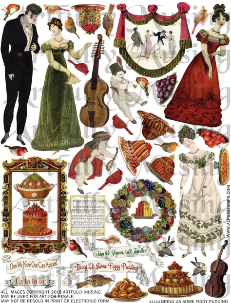 Tis the season to be jolly and I’m kicking things off with a versatile bookcase project.  I say versatile, because this has so many poss... Regency Christmas, Figgy Pudding, Apothecary Labels, Tintype Photos, Jane Austin, Regency Period, Regency Fashion, Seasonal Food, Digital Collage Sheets