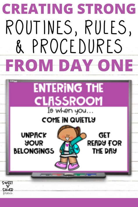 Are you looking for some classroom management tips that you can use for a smooth sailing classroom? Here I give you some great classroom rules, routines and procedures that you can use in the classroom. You can even get a link to my classroom procedure poster that you can edit specifically to your classroom procedures. Once you have these classroom expectations in place, make sure you ever student to the same classroom standard. You’ll have a self running classroom with these tips. Rules And Procedures Anchor Chart, Setting Expectations In Classroom, 2nd Grade Rules And Expectations, Second Grade Procedures, Kindergarten Rules And Expectations, Classroom Rituals And Routines, Prek Routines And Procedures, Teaching Rules And Procedures Preschool, Teaching Procedures First Grade