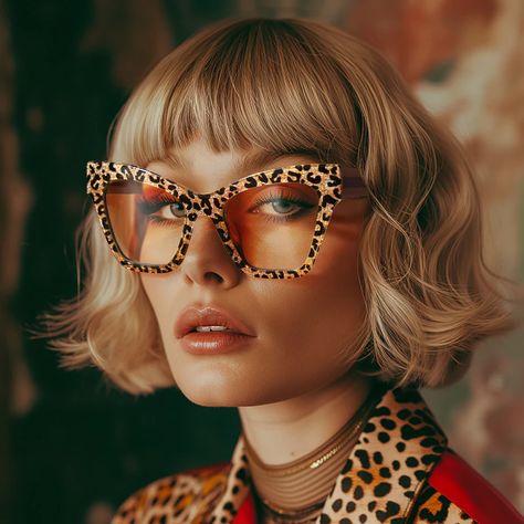 Designer Ansyah Cat Eye Leopard Print Frame Glasses Designer Eyeglasses For Women, Leopard Print Glasses, Bold Glasses, Funky Glasses, Cat Eye Glasses Frames, Frame Eyeglasses, Design Frame, Eye Glasses Frames, Wild Beauty