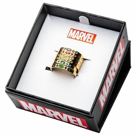 Marvel Jewelry, Marvel Fashion, Gems Ring, Infinity Rings, Infinity Stones, Infinity Gauntlet, Marvel Infinity, Marvel Gifts, Marvel Clothes