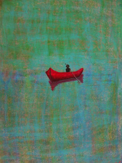 Vivid Dream, Peter Doig, Boat Sailing, Oil Pastel Paintings, Saatchi Online, Boat Art, Boat Painting, Lake Water, Oil Pastels