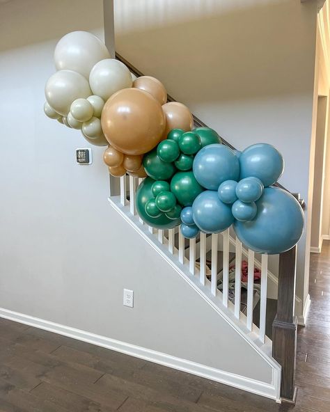 This was one Dino-mite first birthday party! 🦖🦕1️⃣ ✨Featuring our 4-5ft Grab & Go Garland and Tabletop Balloon Stack | Instagram Balloon Stack, Party Inspo, Balloon Decor, Balloon Wall, First Birthday Party, Balloon Garland, Balloon Decorations, First Birthday, First Birthdays