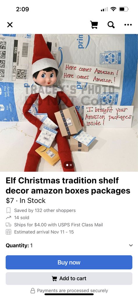 Elf On The Shelf Amazon Packages, Elf On The Shelf Amazon Boxes, Amazon Boxes, Amazon Box, Awesome Elf On The Shelf Ideas, Elf Fun, Shelf Ideas, On The Shelf, Free Reading