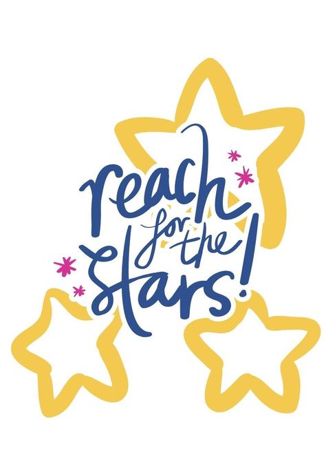 Reach for the Stars | Etsy Reach For The Stars Graduation Theme, Star Graduation Theme, Tawjihi Jacket, Graduation Party Picture Display, Star Themed Classroom, Star Bulletin Boards, Chalkboard Text, Principal Ideas, Graduation Party Pictures