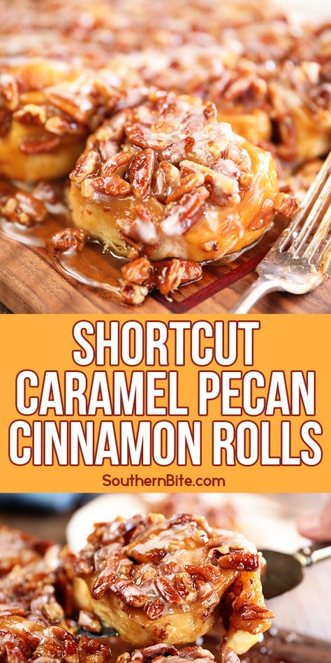 Canned Cinnamon Roll Desserts, Easy To Make Cinnamon Rolls, Cinnamon Pecan Rolls Homemade, Caramel Breakfast Recipes, Sticky Cinnamon Rolls Homemade, Pecan Caramel Rolls, Caramel Nut Rolls, Pillsbury Biscuit Cinnamon Rolls, Pecan Sticky Buns Recipes Cinnamon Rolls