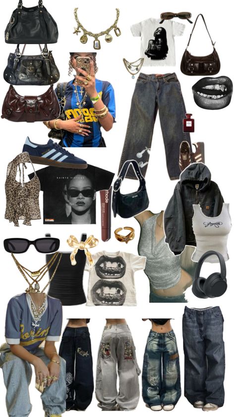 Streetwear Fashion Board, Streetwear Fashion Collage, Outfit Ideas Collage, Streetwear Collage, 90s Hip Hop Outfits, Clothes Collage, Streetwear Fashion Ideas, Ahs Style, Street Style Outfits Casual