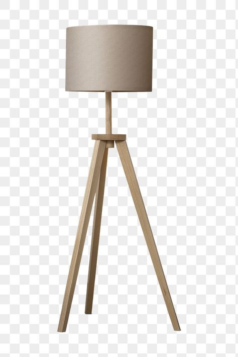 Lamp Png, Furniture Png, Scandinavian Floor Lamp, Sticker Transparent Background, Wooden Tripod Floor Lamp, Beige Lamps, Brown Lamps, Brown Floor, Scandi Interiors